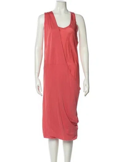 Pre-owned Chloé Scoop Neck Midi Length Dress In Pink
