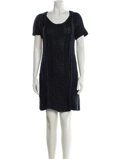 Pre-owned Chloé Scoop Neck Mini Dress In Blue