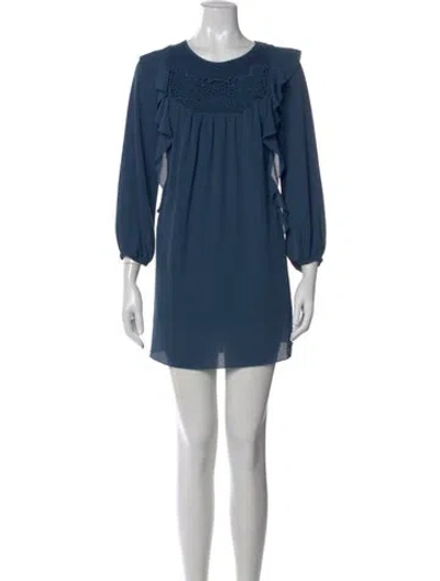 Pre-owned Chloé Scoop Neck Mini Dress In Blue