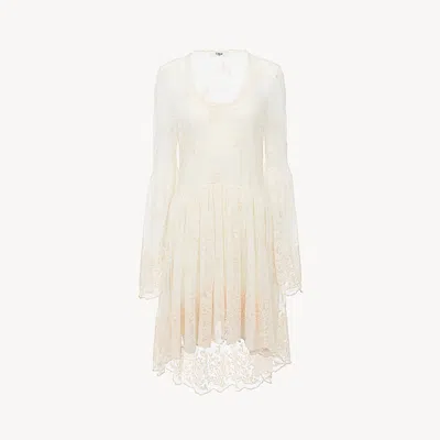 Chloé Scoop-neck Mini Dress In Embroidered Lace In Multi