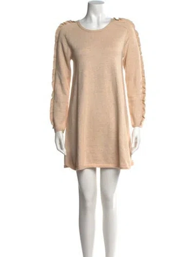 Pre-owned Chloé Scoop Neck Mini Dress In Neutral