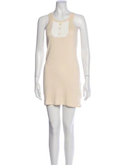 Pre-owned Chloé Scoop Neck Mini Dress W/ Tags In Neutral