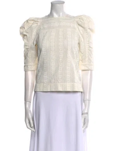 Pre-owned Chloé Scoop Neck Short Sleeve Crop Top In Neutral