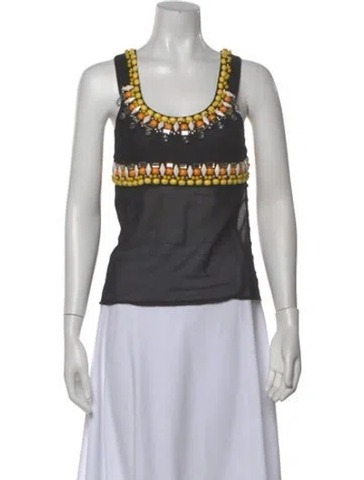 Pre-owned Chloé Scoop Neck Sleeveless Top In Black