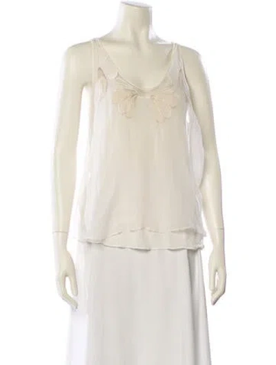 Pre-owned Chloé Scoop Neck Sleeveless Top In Neutral