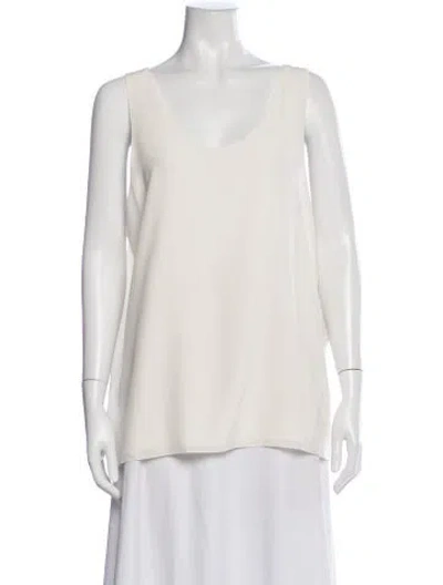 Pre-owned Chloé Scoop Neck Sleeveless Top In White