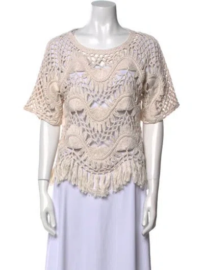 Pre-owned Chloé Scoop Neck Sweater In Neutral