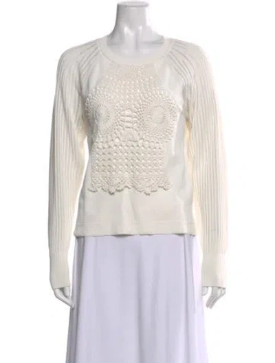 Pre-owned Chloé Scoop Neck Sweater In Neutral