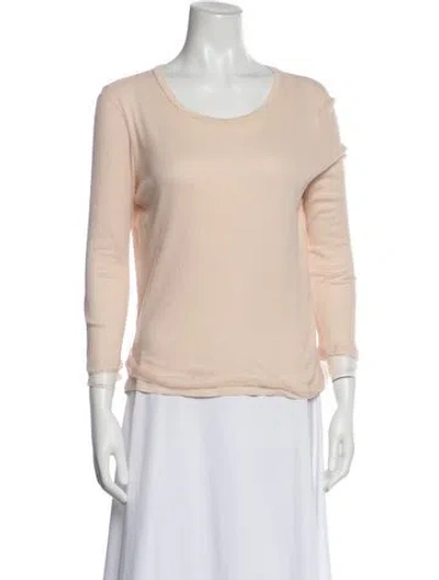 Pre-owned Chloé Scoop Neck Three-quarter Sleeve Top In Neutral