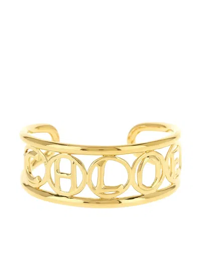 CHLOÉ SCRIPT GOLD-TONE BANGLE