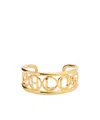 Chloé Script Logo Cuff Bracelet In Gold