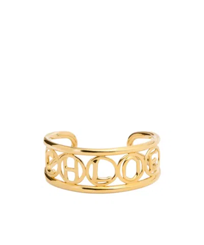 CHLOÉ SCRIPT LOGO CUFF BRACELET