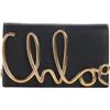 Chloé Script Logo Hardware Leather Shoulder Bag In Black