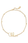 Chloé Script Logo Necklace In Gold