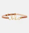 Chloé Womens Chloe Script-hardware Leather Belt Clay Brown In Brown