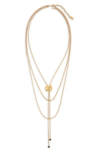 Chloé Sculpt Layered Statement Necklace In Gold