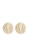 Chloé Mini Shell Shaped Brass Earrings In White