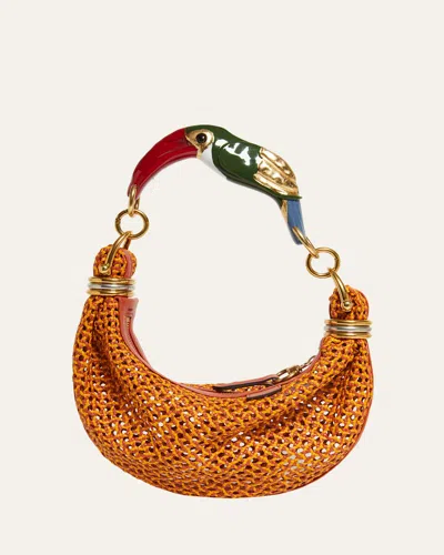 Chloé Sculptural Woven Leather Shoulder Bag In Orange