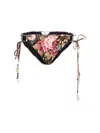 Chloé High-cut Bikini Bottom With Multicolor Floral Print In Multi