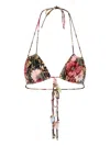 Chloé Embellished Floral Halter Triangle Coverups In Multi