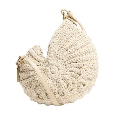 Chloé Sea Treasures Crochet Shoulder Bag In Off-white