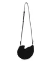Chloé Circular Shell Woven Shoulder Bag In Black