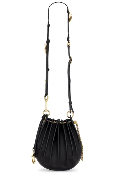 Chloé Sea Treasures Embellished Pleated Leather Shoulder Bag In Black