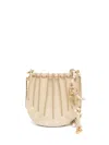 Chloé Sea Treasures Embellished Pleated Leather Shoulder Bag In Neutrals