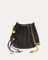 Chloé Sea Treasures Pleated Crossbody Bag In Leather In Black