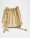 Chloé Sea Treasures Pleated Crossbody Bag In Leather In Deep Ivory