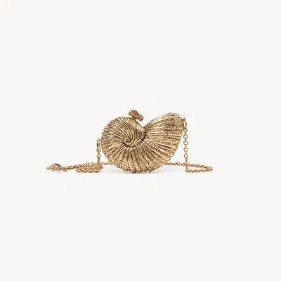 Chloé Sea Treasures Shell Minaudière In Metal Gold Size Onesize 70% Aluminium, 30% Brass