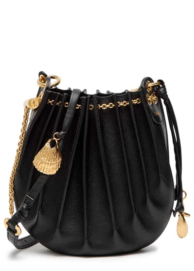 Chloé Chloe Sea Treasures Small Grained Leather Shoulder Bag In Gray