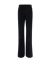 Chloé Flared Wool Trousers Asymmetrical Hems In Black