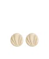 Chloé Mini Shell Shaped Brass Earrings In White