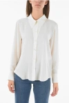 CHLOÉ SEE-THROUGH SILK SHIRT WITH EMBROIDERED FLORAL DETAILING