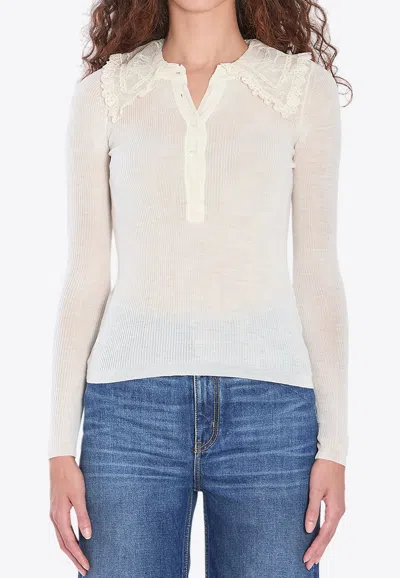 Chloé Semi-sheer Henley Shirt