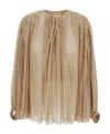 Chloé Pleated Wool Top In Nude