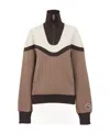 Chloé Semi-zipper Vertical Collar Sweater In Brown