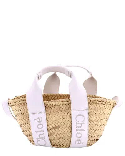 Pre-owned Chloé Sense Basket Tote Raffia With Medium (authentic Pre-loved)