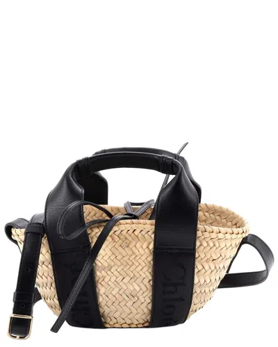 Chloé Sense Basket Tote Raffia With Small (authentic Pre-loved) In Multi