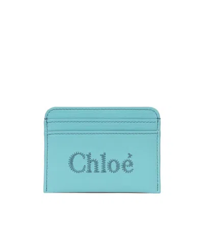 Chloé Sense Card Holder In Blue