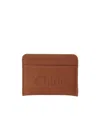 Chloé Chloe Sense Embroidered Logo Card Holder In Brown