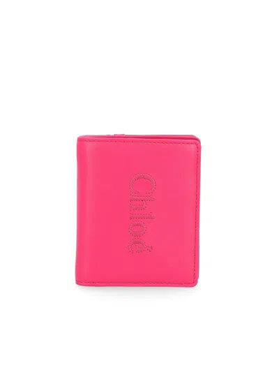 Chloé Sense Compact Bi-fold Wallet In Fizzy Pink