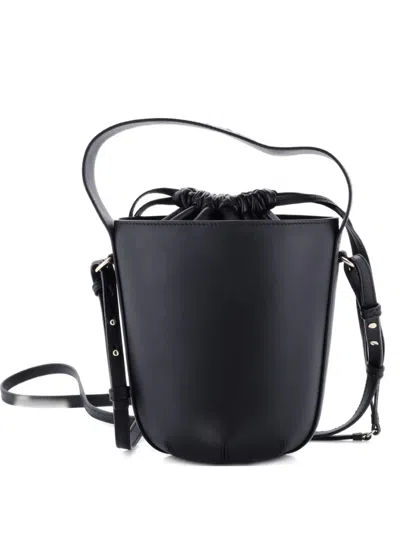 Pre-owned Chloé Sense Drawstring Leather Bucket Bag In Black