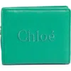 Chloé Sense Embroidered Logo Leather Wallet