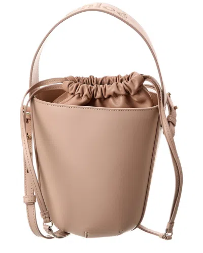 Chloé Sense Leather Bucket Bag In Beige