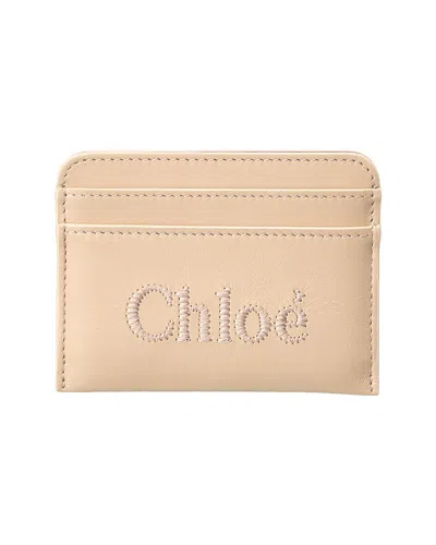 Chloé Sense Leather Card Holder In Brown