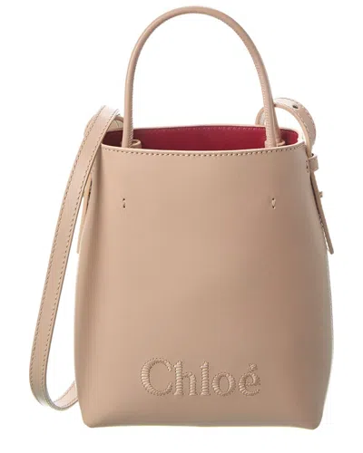 Chloé Sense Micro Tote Bag In Beige