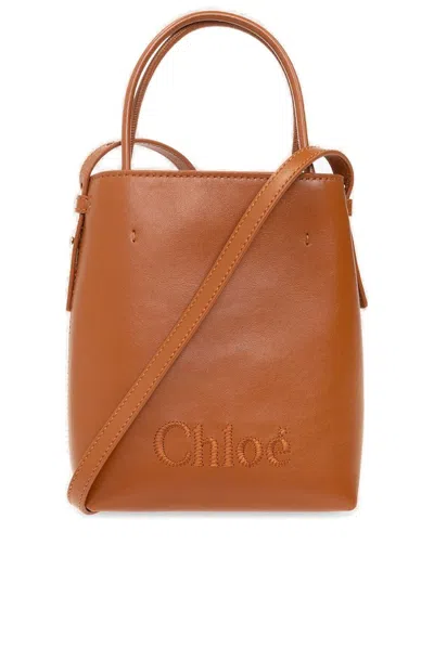 Chloé Sense Micro Tote Bag In Brown