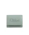 Chloé Sense Mini Trifold Wallet In Gray